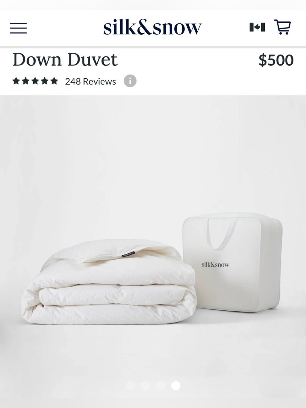 $565 Silk&Snow New! Down Duvet - King/Cal King - All Season